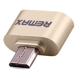 Адаптер Remax RA-OTG, MicroUSB, USB, Золотой