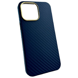 Чохол (накладка) Apple iPhone 11, Leather Carbon Metal Frame, Синій