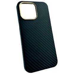 Чехол (накладка) Apple iPhone 14 Plus, Leather Carbon Metal Frame, Черный