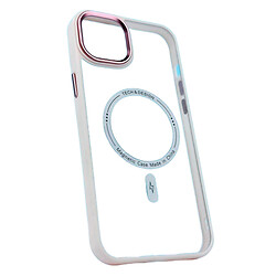 Чохол (накладка) Apple iPhone 15 Plus, Colored Metal Camera Rim, MagSafe, Білий