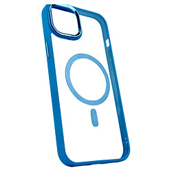 Чехол (накладка) Apple iPhone 15 Plus, Colored Metal Camera Rim, MagSafe, Голубой