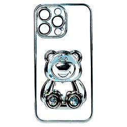 Чохол (накладка) Apple iPhone 13, Cute Shining Bear, Срібний