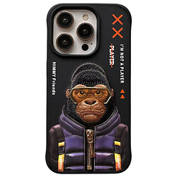 Чехол (накладка) Apple iPhone 15, Nimmy 3D Metal Buttons, Gorilla Black, Рисунок