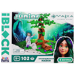 Конструктор IBLOCK JUNIOR арт. PL-921-519, 24шт, МАЛКА, 102 дет, 1 фигурка, наклейки, татуировка, Kids Hits