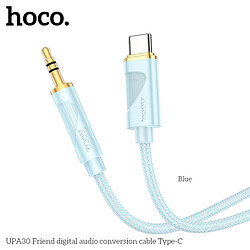 AUX кабель Hoco UPA30, Type-C, 1.0 м., 3.5 мм., Синий - № 2