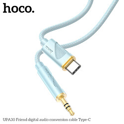 AUX кабель Hoco UPA30, Type-C, 1.0 м., 3.5 мм., Синий - № 3