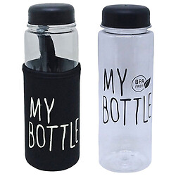 Пляшка для води в чохлі My Bottle, 500 мл, чорна кришка, Mic