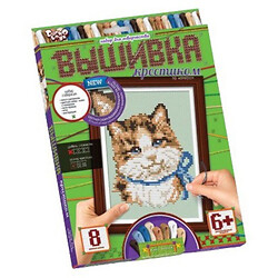 Вишивка хрестиком за номерами, "Котик", Danko Toys