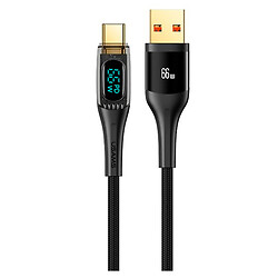 USB кабель USAMS US-SJ592 Digital Display, Type-C, 1.2 м., Чорний