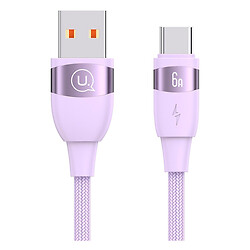 USB кабель USAMS US-SJ630 U85, Type-C, 1.2 м., Фіолетовий