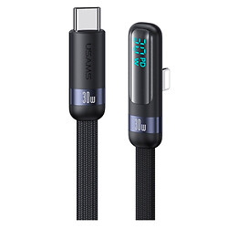 USB кабель USAMS US-SJ652 Digital Display Apple iPhone 15 Plus / iPhone 15 Pro Max / iPhone 15 / iPhone 15 Pro / iPhone SE 2022 / iPhone 14 Pro Max / iPhone 14 Plus / iPhone 14 Pro / iPhone 14 / iPhone 13 Pro / iPhone 13 Mini, Lightning, 1.2 м., Чорний