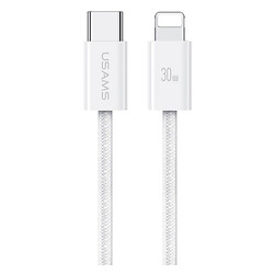 USB кабель USAMS US-SJ657 U86 Apple iPhone SE 2022 / iPhone 14 Pro Max / iPhone 14 Plus / iPhone 14 Pro / iPhone 14 / iPhone 13 Pro / iPhone 13 Mini / iPhone 13 / iPhone 13 Pro Max / iPhone 12 Mini / iPhone 12 Pro Max, Lightning, 1.2 м., Білий