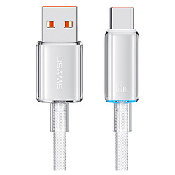 USB кабель USAMS US-SJ658 Cloud, Type-C, 1.2 м., Белый