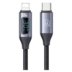 USB кабель USAMS US-SJ687 Digital Display Apple iPhone 15 Plus / iPhone 15 Pro Max / iPhone 15 / iPhone 15 Pro / iPhone SE 2022 / iPhone 14 Pro Max / iPhone 14 Plus / iPhone 14 Pro / iPhone 14 / iPhone 13 Pro / iPhone 13 Mini, Lightning, 1.2 м., Серый