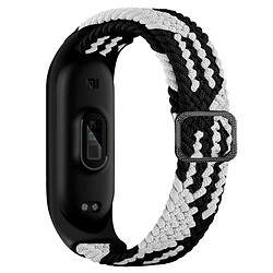 Ремінець Xiaomi Mi Band 3 / Mi Band 4, BeCover Elastic Nylon, Black-White, Чорний