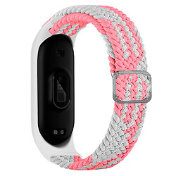 Ремінець Xiaomi Mi Band 3 / Mi Band 4, BeCover Elastic Nylon, White-Pink, Білий