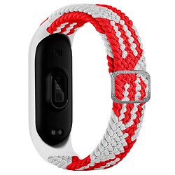 Ремешок Xiaomi Mi Band 3 / Mi Band 4, BeCover Elastic Nylon, White-Red, Белый