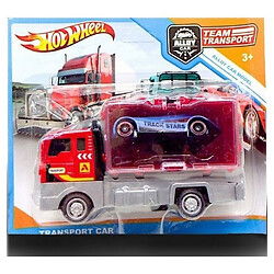 Игровой набор "Team Transport" (металлическая модель и автовоз), красный, Mic