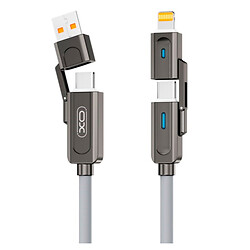 USB кабель XO NB275, Type-C, Lightning, 1.0 м., Сірий