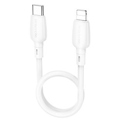 USB кабель Borofone BX93 Apple iPhone 15 Plus / iPhone 15 Pro Max / iPhone 15 / iPhone 15 Pro / iPhone SE 2022 / iPhone 14 Pro Max / iPhone 14 Plus / iPhone 14 Pro / iPhone 14 / iPhone 13 Pro / iPhone 13 Mini / iPhone 13, Lightning, 0.25 м., Білий