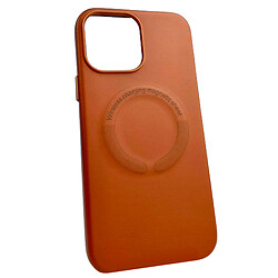 Чохол (накладка) Apple iPhone 11, Leather Case WCMS, MagSafe, Коричневий