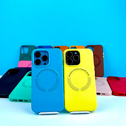 Чохол (накладка) Apple iPhone 13 Pro, Leather Case WCMS, MagSafe, Блакитний - № 2