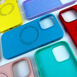 Чохол (накладка) Apple iPhone 13 Pro, Leather Case WCMS, MagSafe, Блакитний - № 4