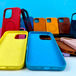 Чохол (накладка) Apple iPhone 13 Pro, Leather Case WCMS, MagSafe, Блакитний - № 5