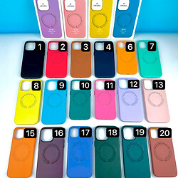 Чохол (накладка) Apple iPhone 13 Pro, Leather Case WCMS, MagSafe, Блакитний - № 8