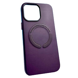 Чехол (накладка) Apple iPhone 14, Leather Case WCMS, MagSafe, Фиолетовый