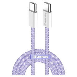 USB кабель ColorWay CW-CBPDCC061-PU, Type-C, 1.0 м., Фиолетовый