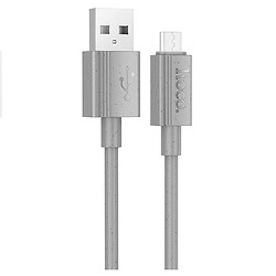 USB кабель Hoco X107 Favor, MicroUSB, 1.2 м., Серый