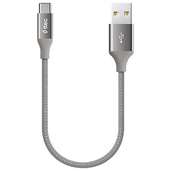 USB кабель Ttec AlumiCable, MiniUSB, 0.3 м., Сірий