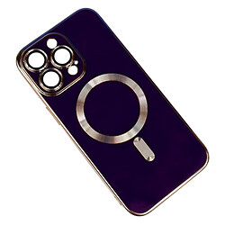 Чохол (накладка) Apple iPhone 15 Pro Max, Golden Line Separate Camera, Dark Purple, MagSafe, Фіолетовий