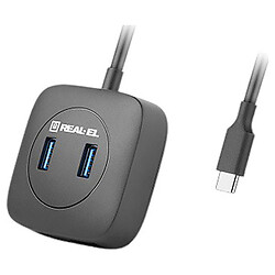 USB Hub REAL-EL CQ-407, USB, Черный