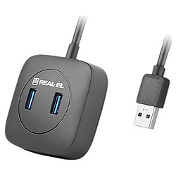 USB Hub REAL-EL HQ-187, USB, Черный