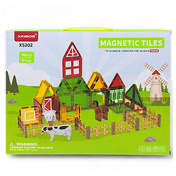 Конструктор магнітний "Magnetic Tiles: ферма", 46 деталей, XINBIDA