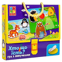 Игра с липучками "Кто что ест?", укр, Vladi Toys