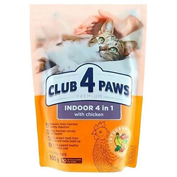 Корм для кошек CLUB 4 PAWS Premium Indoor 4 в 1 0,9 кг