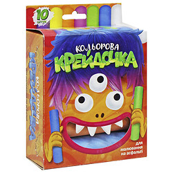 Крейда кольорова "Дрібниця", велика, 10 кольорів, Dankotoys