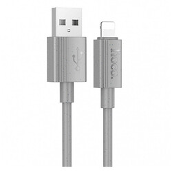 USB кабель Hoco X107 Favor Apple iPhone SE 2022 / iPhone 14 Pro Max / iPhone 14 Plus / iPhone 14 Pro / iPhone 14 / iPhone 13 Pro / iPhone 13 Mini / iPhone 13 / iPhone 13 Pro Max / iPhone 12 Mini / iPhone 12 Pro Max, Lightning, 1.2 м., Серый