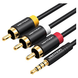 Кабель Vention VAB-R07-B150, RCA, 1.5 м., 3.5 мм., Черный