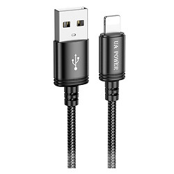 USB кабель UA Power UP-01 Wind Apple iPhone SE 2022 / iPhone 14 Pro Max / iPhone 14 Plus / iPhone 14 Pro / iPhone 14 / iPhone 13 Pro / iPhone 13 Mini / iPhone 13 / iPhone 13 Pro Max / iPhone 12 Mini / iPhone 12 Pro Max, Lightning, 1.0 м., Чорний