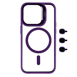 Чехол (накладка) Apple iPhone 12 Pro Max, Metal Stand Camera Lenses, MagSafe, Dark Purple, Фиолетовый