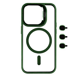 Чехол (накладка) Apple iPhone 14 Pro, Metal Stand Camera Lenses, MagSafe, Dark Green, Зеленый