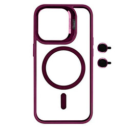 Чохол (накладка) Apple iPhone 15, Metal Stand Camera Lenses, Plum, MagSafe, Фіолетовий