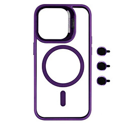 Чохол (накладка) Apple iPhone 16 Pro, Metal Stand Camera Lenses, Dark Purple, MagSafe, Фіолетовий