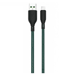 USB кабель SkyDolphin S35V Neylon, MicroUSB, 1.0 м., Зеленый