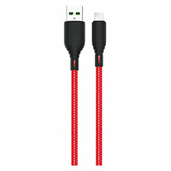 USB кабель SkyDolphin S35V Neylon, MicroUSB, 1.0 м., Красный