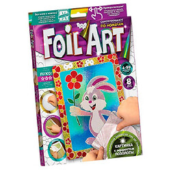 Аппликация разноцветной фольгой "FOIL ART", "Зайчик", Dankotoys